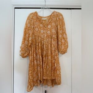 Daughters of India Orange Floral Dress